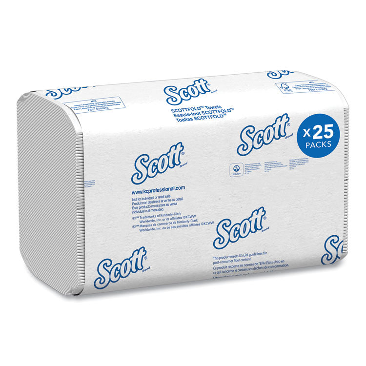 Scott® Pro Scottfold Towels, 1-Ply, 7.8 x 12.4, White, 175 Towels/Pack, 25 Packs/Carton (KCC01960)