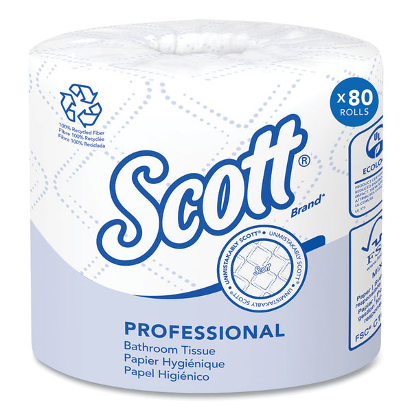 Scott® Essential 100% Recycled Fiber SRB Bathroom Tissue, Septic Safe, 2-Ply, White, 473 Sheets/Roll, 80 Rolls/Carton (KCC13217)