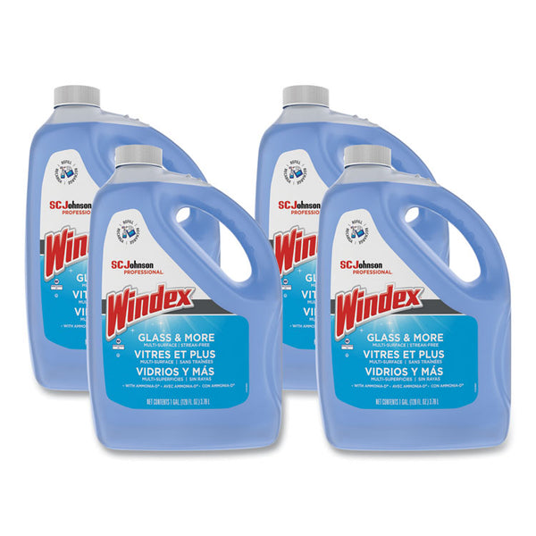 Windex® Glass Cleaner with Ammonia-D, 1 gal Bottle, 4/Carton (SJN696503)
