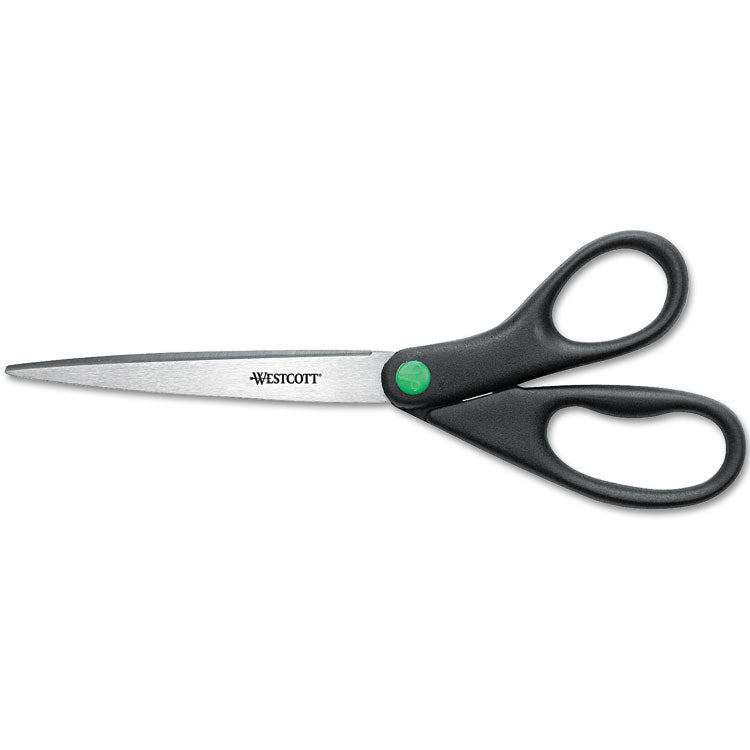 Westcott® KleenEarth Scissors, 9" Long, 3.75" Cut Length, Black Straight Handle (ACM13138)