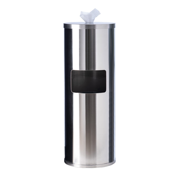 GoodEarth Stainless-Steel Floor Stand Wipe Dispenser with Built-in Trash Receptacle